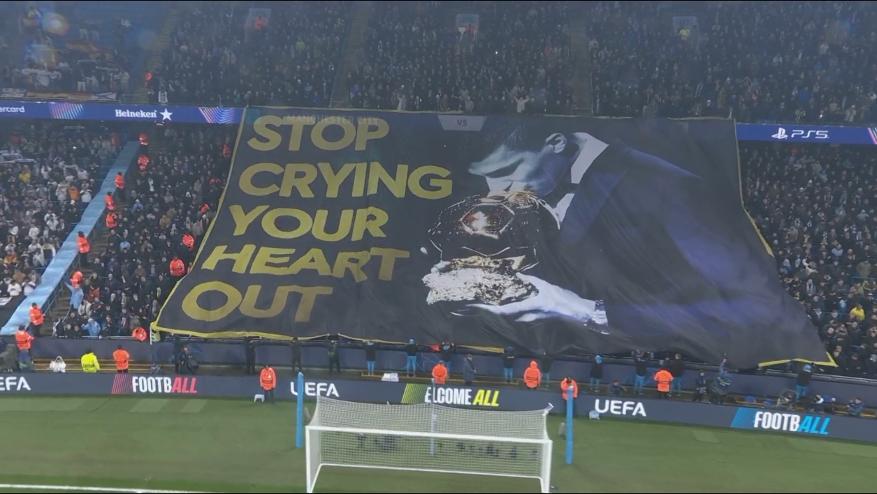  曼城球迷打出羅德里親吻金球獎TIFO：收起你的眼淚！