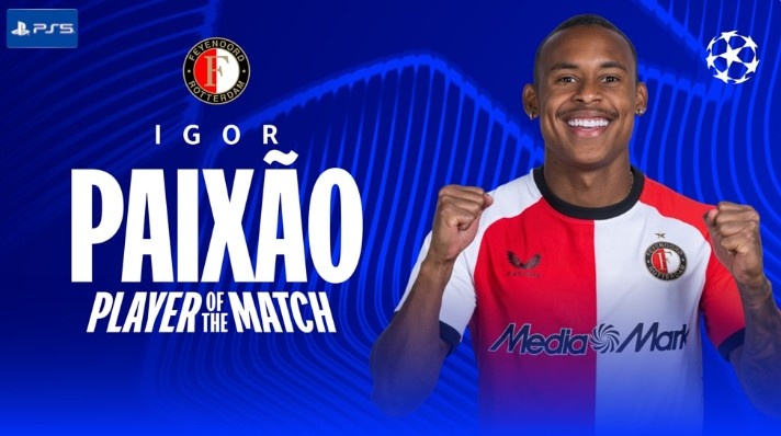  打進制勝進球！派修當選費耶諾德1-0AC米蘭一役全場最佳