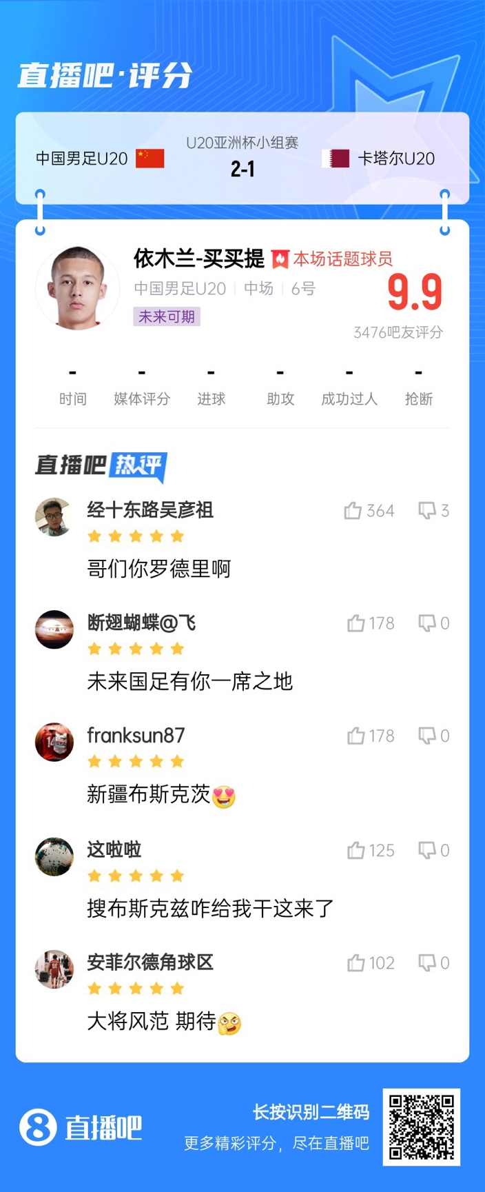  依木蘭+陳澤仕泰山中場連線！19歲依木蘭獲封：新疆布斯克茨！